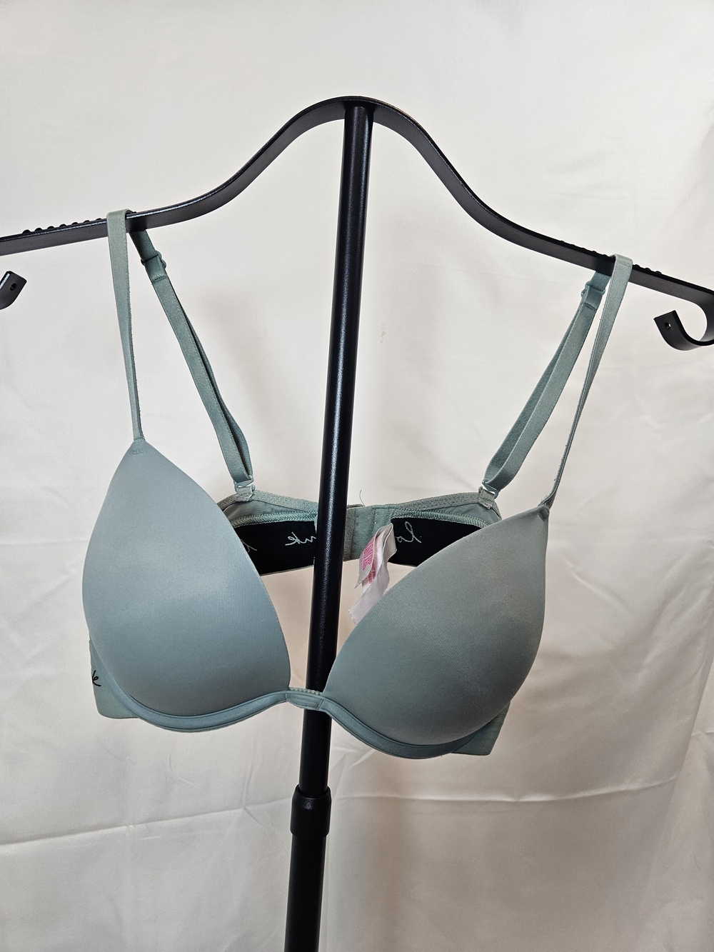 PINK Victoria's Secret Sage Green T-Shirt Bra Push Up Padded